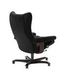 Wing - Office Chair - Paloma Black - Brown Wood