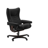 Wing - Office Chair - Paloma Black - Brown Wood