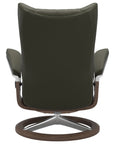 Paloma Leather Dark Olive L & Walnut Base | Stressless Wing Signature Recliner | Valley Ridge Furniture