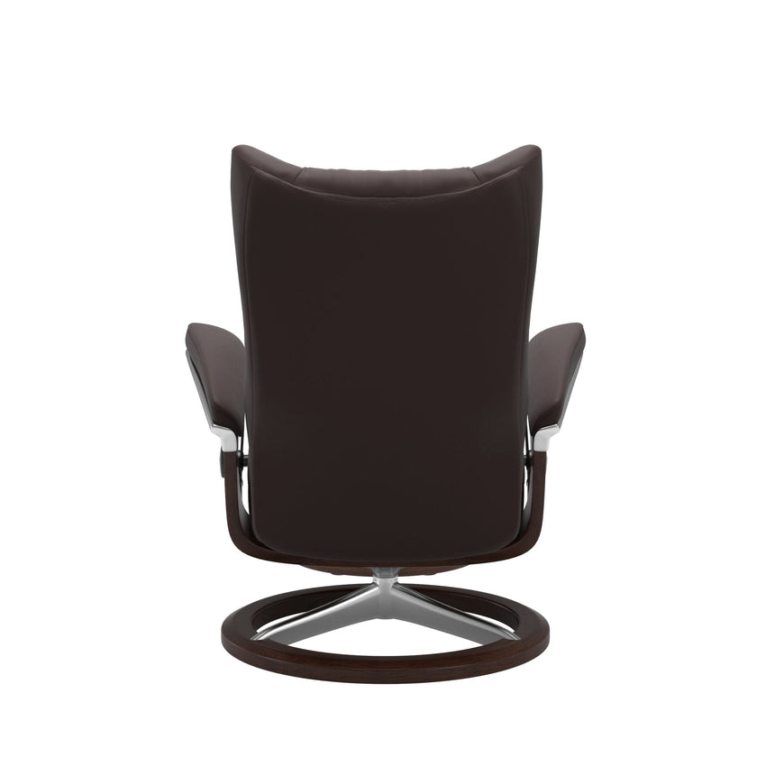 Wing Recliner - Signature Base - Paloma Chocolate - Brown Wood