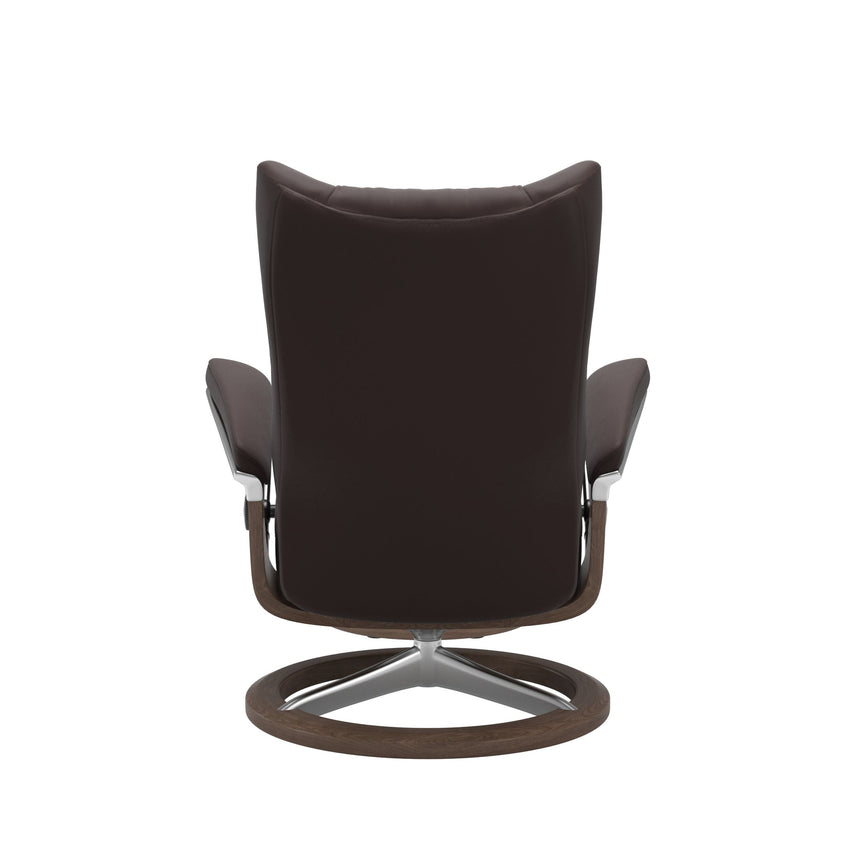 Wing Recliner - Signature Base - Paloma Chocolate - Walnut Wood
