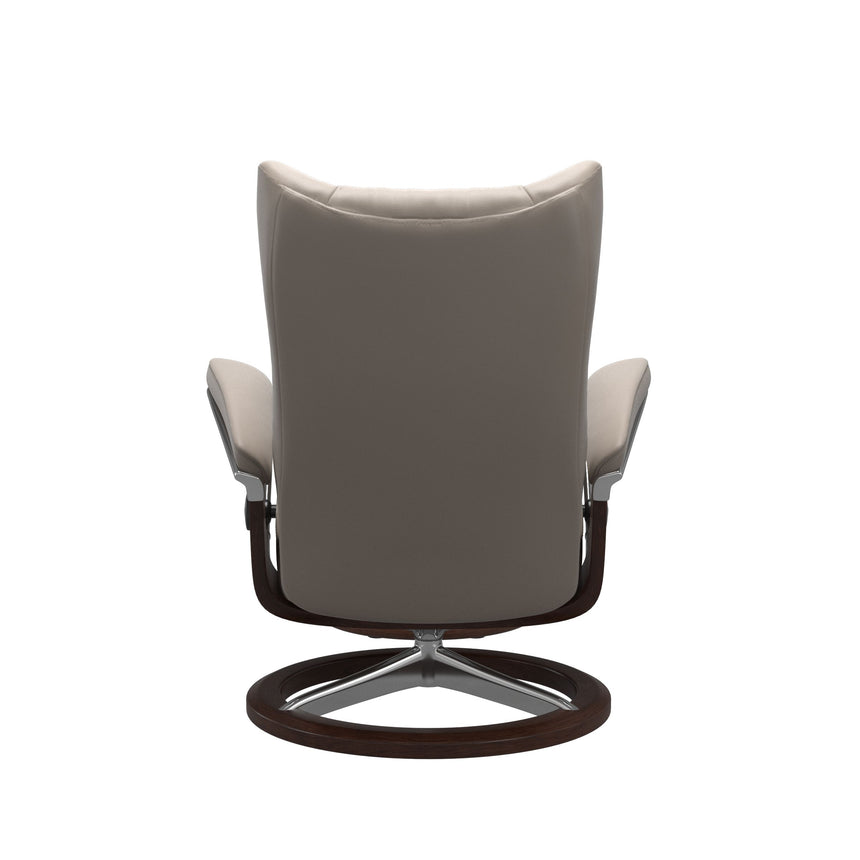 Wing Recliner - Signature Base - Paloma Dark Mushroom - Brown Wood
