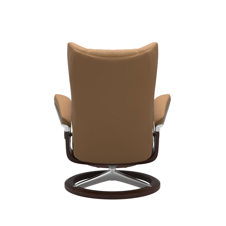 Wing Recliner - Signature Base - Paloma Taupe - Brown Wood