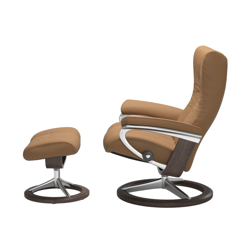 Wing Recliner - Signature Base - Paloma Taupe - Wenge Wood