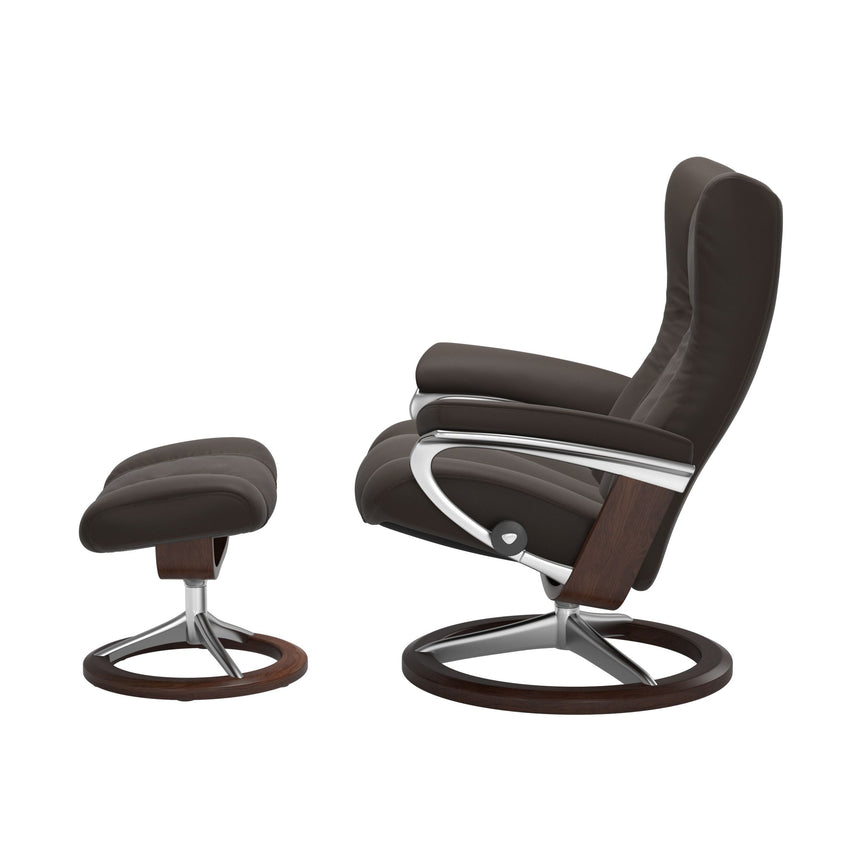 Wing Recliner - Signature Base - Paloma Chestnut - Brown Wood