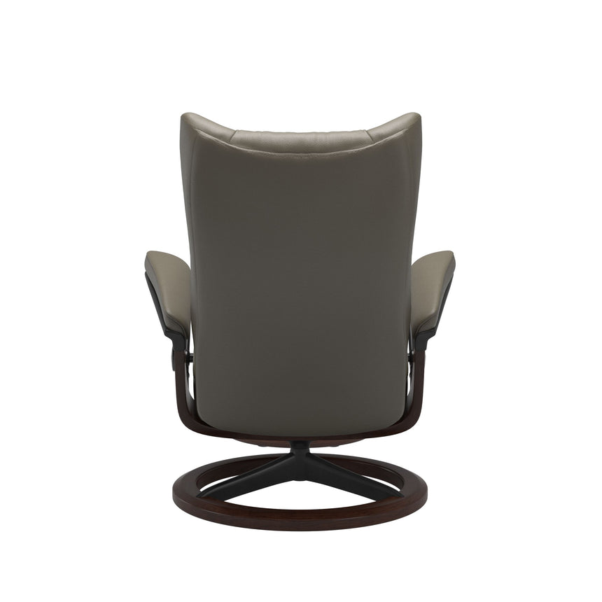 Wing Recliner - Signature Base - Velaro Forest Green - Brown (with Matte Black) Wood