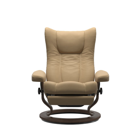 Wing Recliner - Classic Power Base - Paloma Sand - Walnut Wood