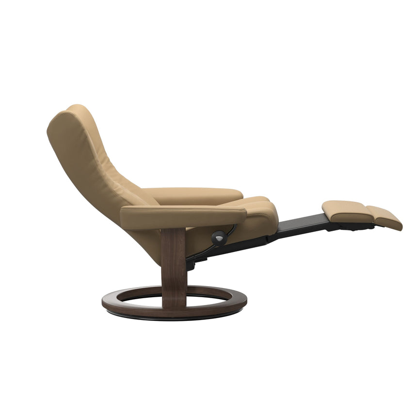 Wing Recliner - Classic Power Base - Paloma Sand - Walnut Wood
