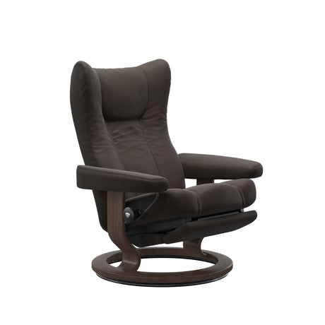 Wing Recliner - Classic Power Base - Paloma Chestnut - Walnut Wood