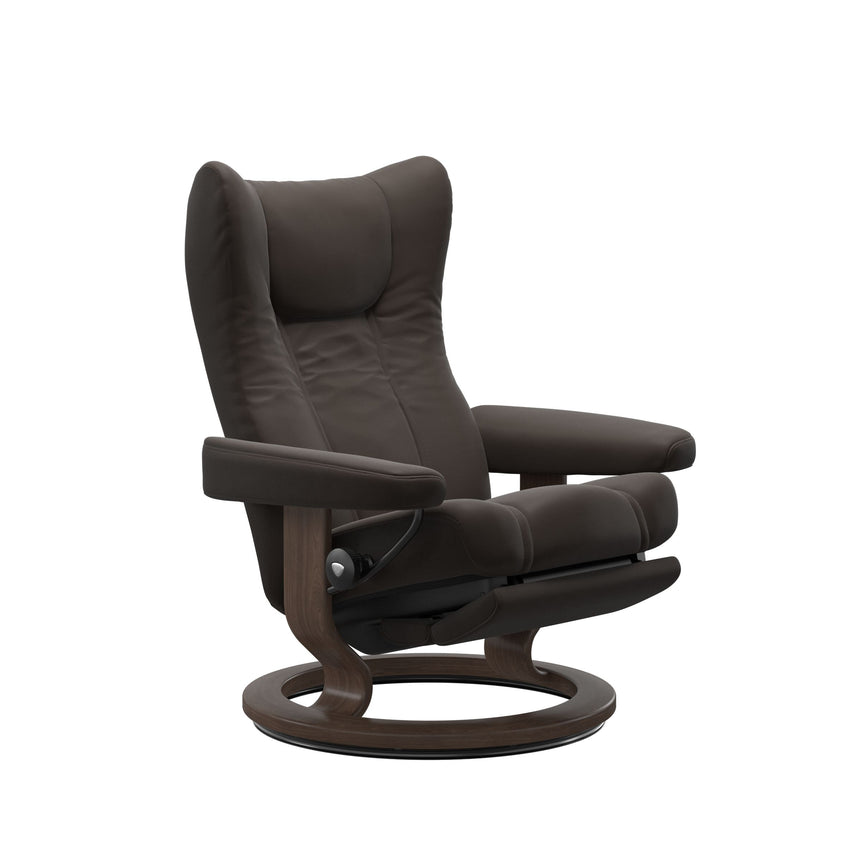Wing Recliner - Classic Power Base - Paloma Chestnut - Walnut Wood