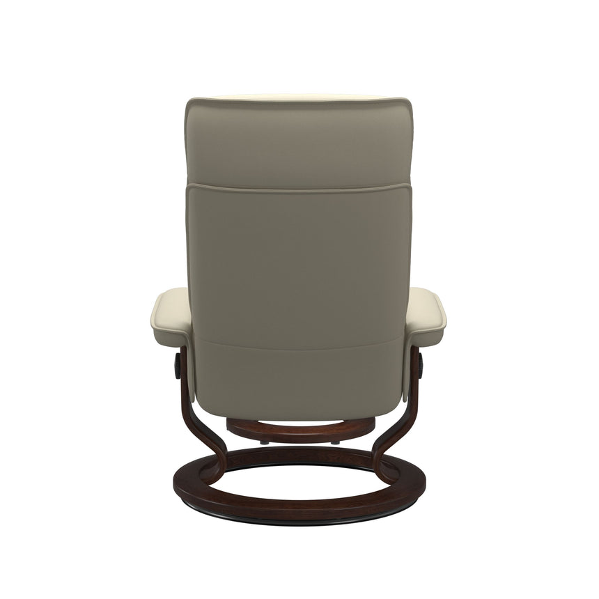 Admiral Recliner - Classic Base - Paloma Light Grey - Brown Wood