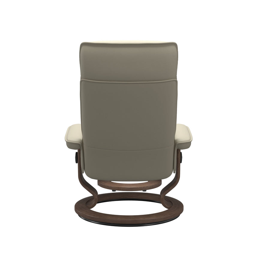 Admiral Recliner - Classic Base - Paloma Light Grey - Walnut Wood