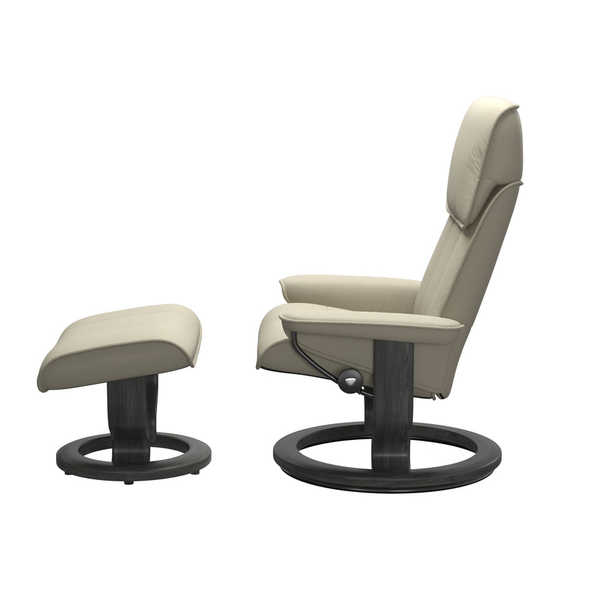 Admiral Recliner - Classic Base - Paloma Light Grey - Grey Wood