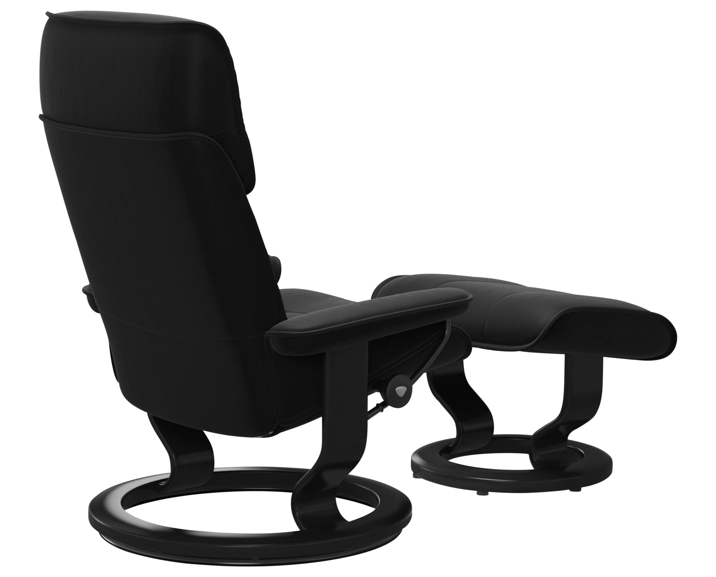 Paloma Leather Black M/L &amp; Black Base | Stressless Admiral Classic Recliner | Valley Ridge Furniture