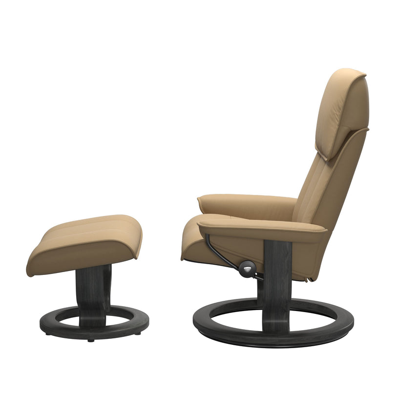 Admiral Recliner - Classic Base - Paloma Sand - Grey Wood