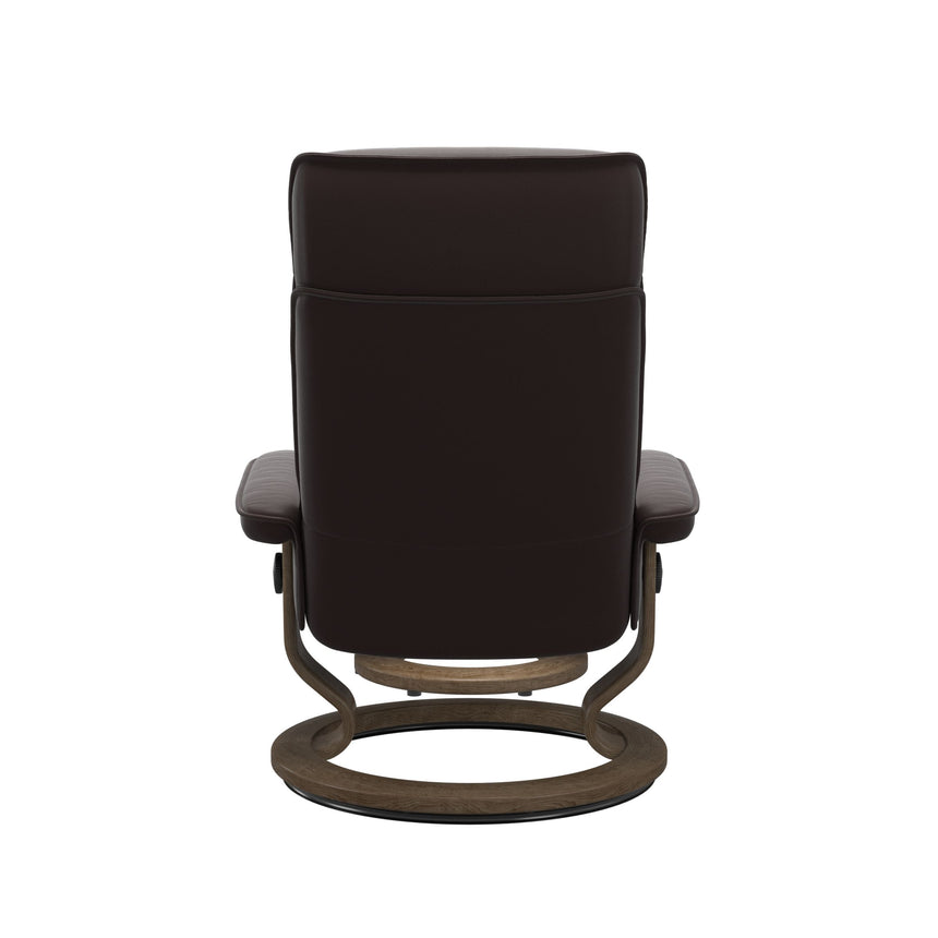 Admiral Recliner - Classic Base - Paloma Chocolate - Smoked Oak Wood