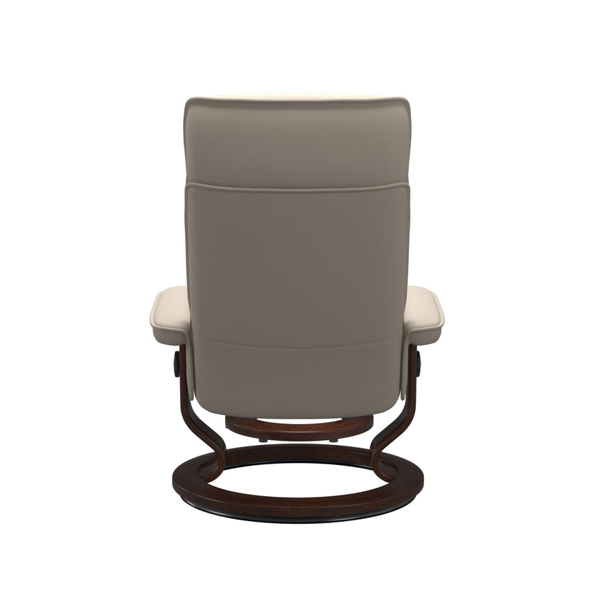 Admiral Recliner - Classic Base - Paloma Fog - Brown Wood