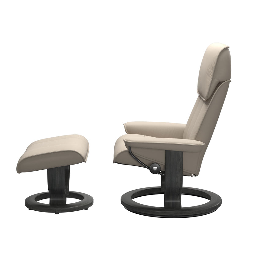 Admiral Recliner - Classic Base - Paloma Fog - Grey Wood