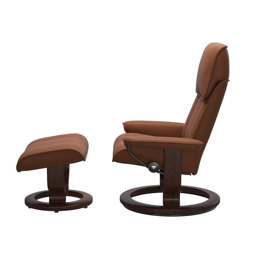 Admiral Recliner - Classic Base - Paloma New cognac - Brown Wood