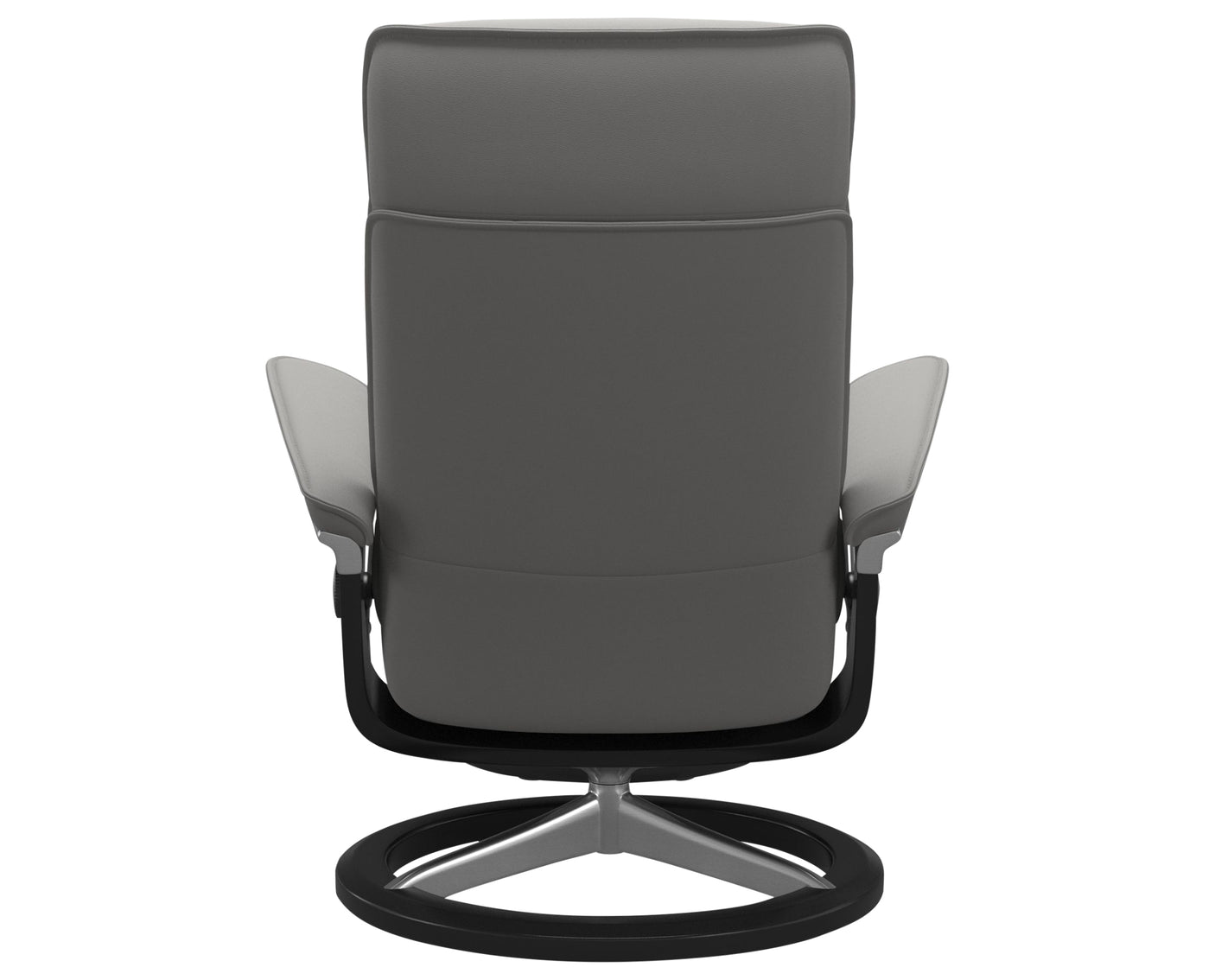 Paloma Leather Silver Grey M & Black Base | Stressless Admiral Signature Recliner | Valley Ridge Furniture