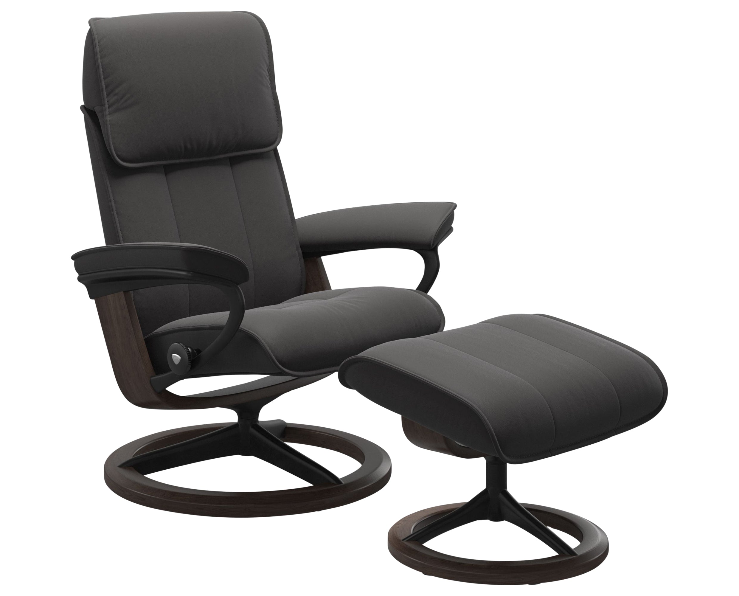 Paloma Leather Rock M &amp; Wenge Base | Stressless Admiral Signature Recliner | Valley Ridge Furniture