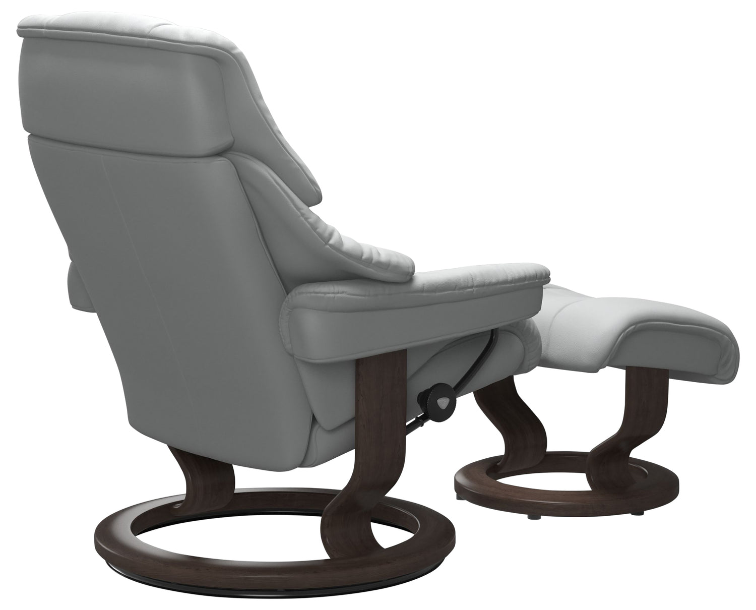 Paloma Leather Misty Grey M/L & Wenge Base | Stressless Reno Classic Recliner - Promo | Valley Ridge Furniture