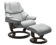 Paloma Leather Misty Grey M/L & Wenge Base | Stressless Reno Classic Recliner - Promo | Valley Ridge Furniture