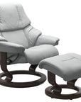 Paloma Leather Misty Grey M/L & Wenge Base | Stressless Reno Classic Recliner - Promo | Valley Ridge Furniture