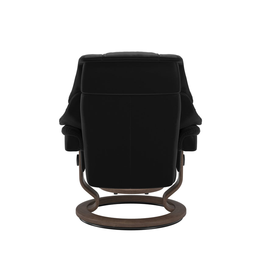 Reno Recliner - Classic Base - Paloma Black - Walnut Wood