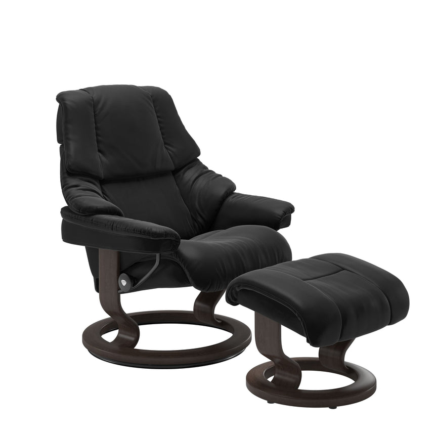 Reno Recliner - Classic Base - Paloma Black - Wenge Wood