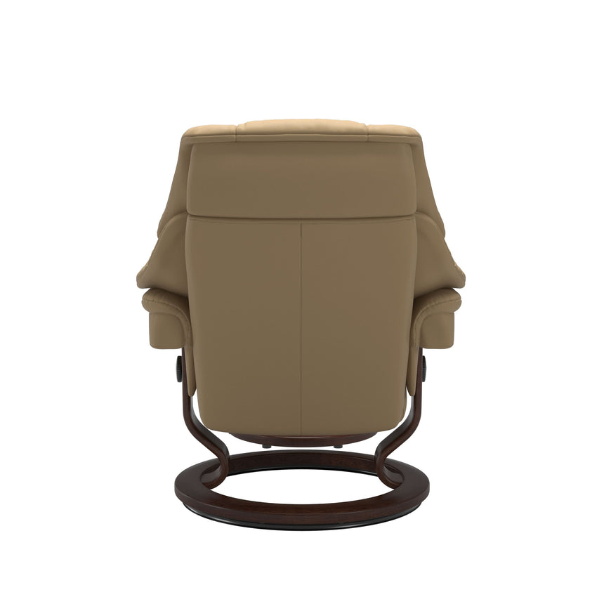 Reno Recliner - Classic Base - Paloma Sand - Brown Wood