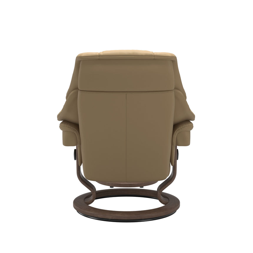 Reno Recliner - Classic Base - Paloma Sand - Walnut Wood