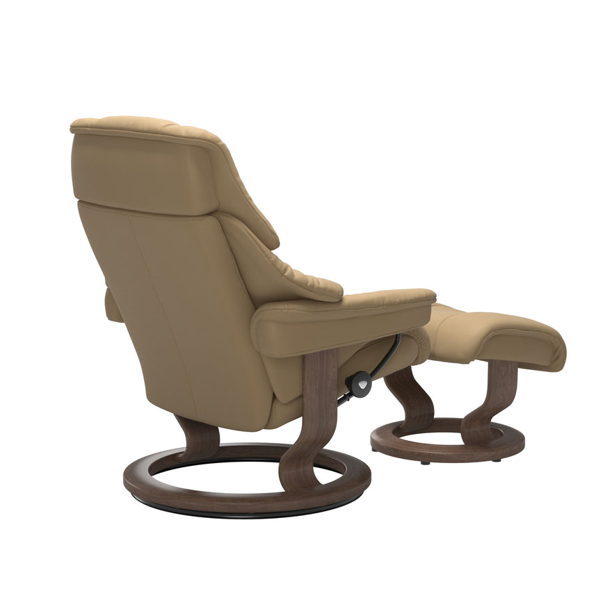 Reno Recliner - Classic Base - Paloma Sand - Walnut Wood