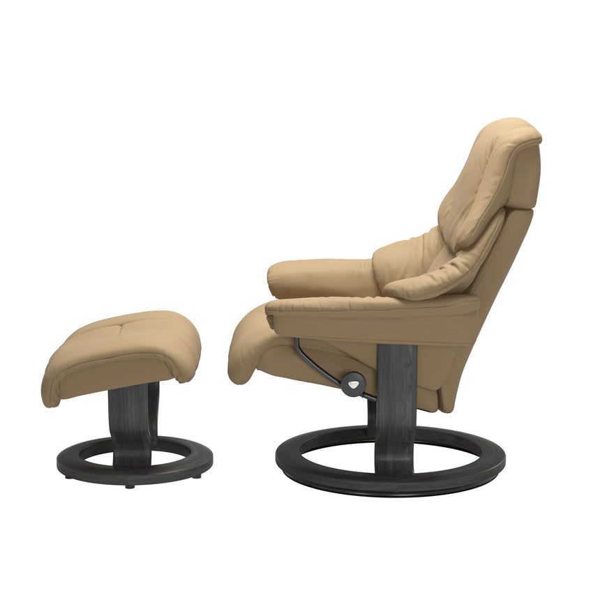 Reno Recliner - Classic Base - Paloma Sand - Grey Wood