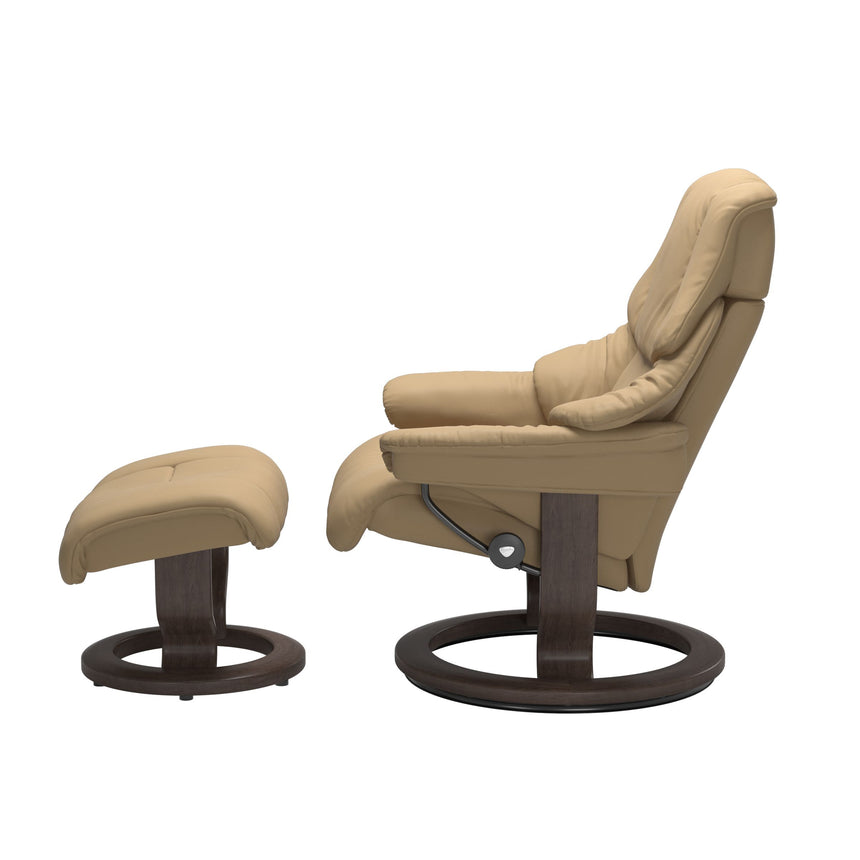 Reno Recliner - Classic Base - Paloma Sand - Wenge Wood