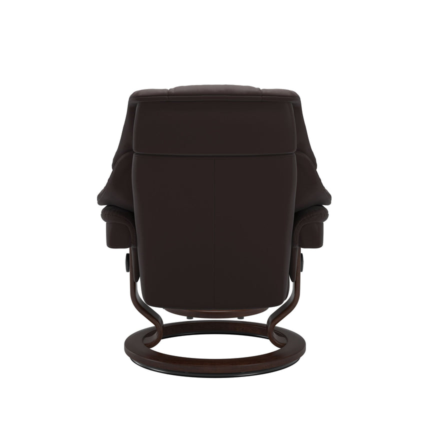 Reno Recliner - Classic Base - Paloma Chocolate - Brown Wood