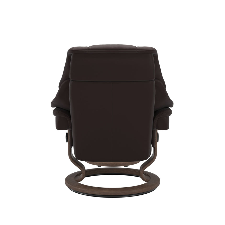 Reno Recliner - Classic Base - Paloma Chocolate - Walnut Wood