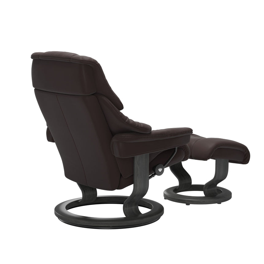 Reno Recliner - Classic Base - Paloma Chocolate - Grey Wood