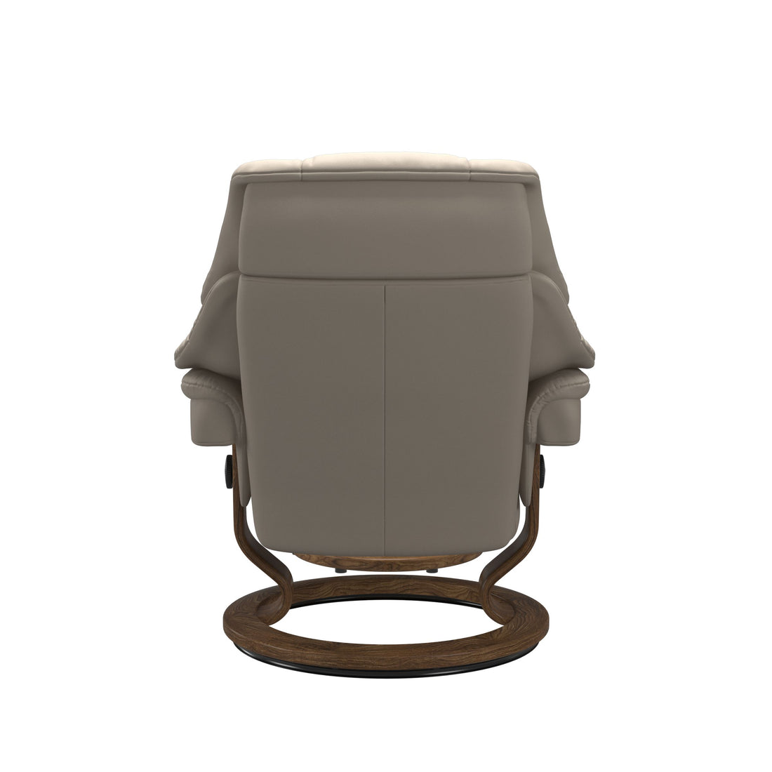 Stressless Reno Recliner Classic Base in Paloma Fog, Teak, back view