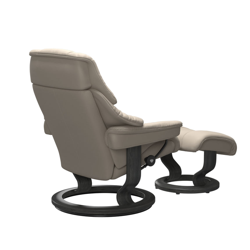Reno Recliner - Classic Base - Paloma Fog - Grey Wood