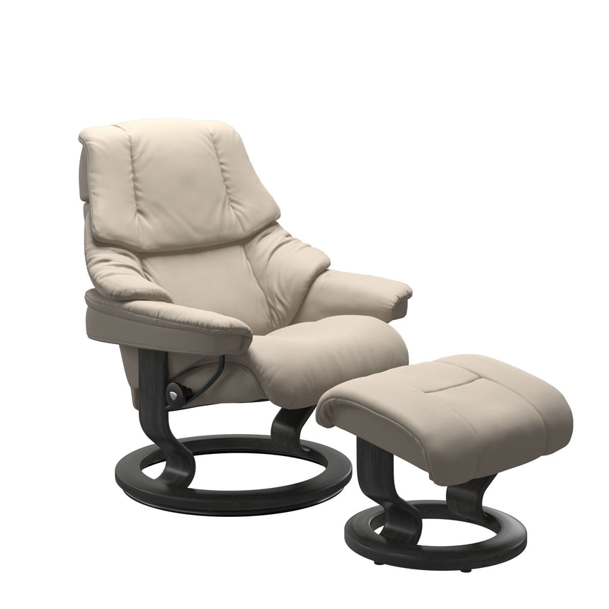 Reno Recliner - Classic Base - Paloma Fog - Grey Wood