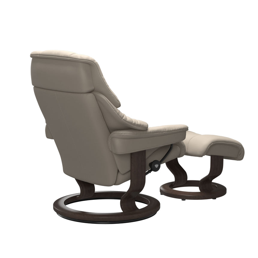 Reno Recliner - Classic Base - Paloma Fog - Wenge Wood