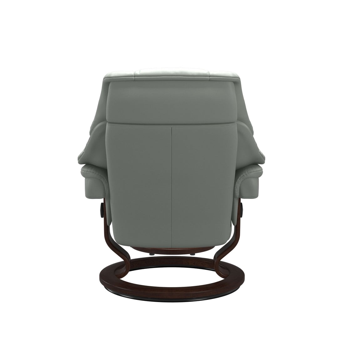 Stressless Reno Recliner Classic Base in Paloma Breezy Blue, Brown, back view