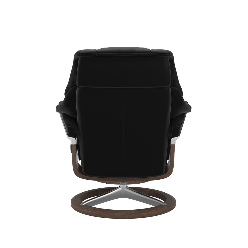 Reno Recliner - Signature Base - Paloma Black - Walnut Wood