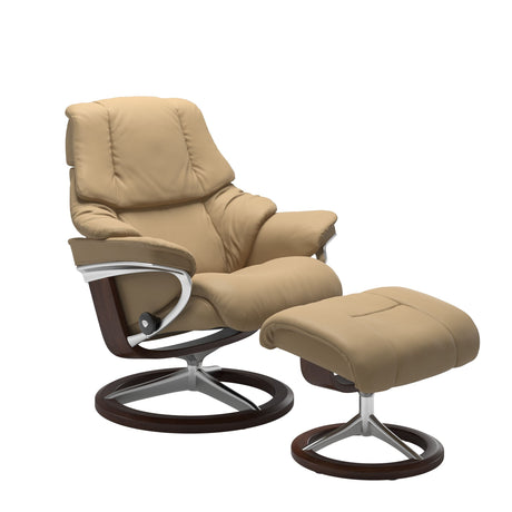 Reno Recliner - Signature Base - Paloma Sand - Brown Wood
