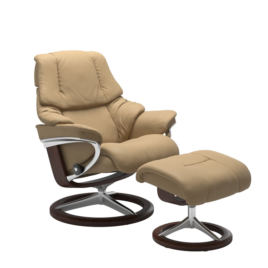 Reno Recliner - Signature Base - Paloma Sand - Brown Wood