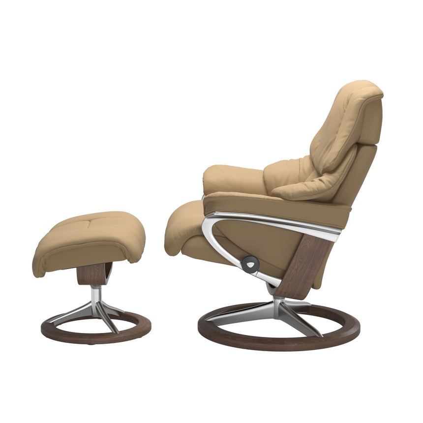 Reno Recliner - Signature Base - Paloma Sand - Walnut Wood