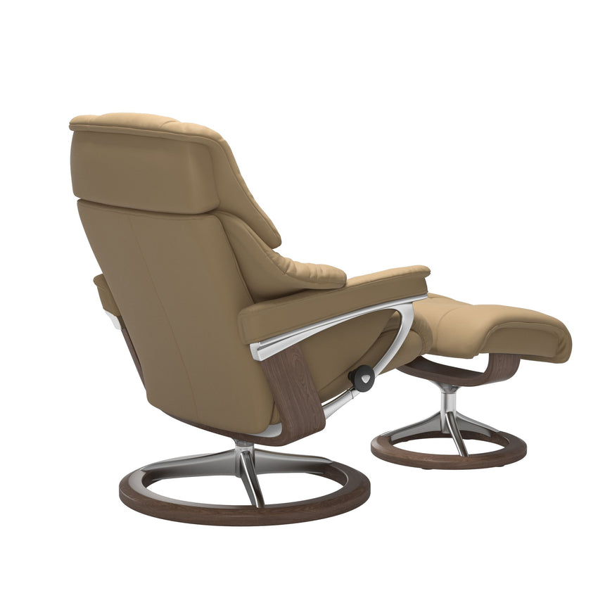 Reno Recliner - Signature Base - Paloma Sand - Walnut Wood