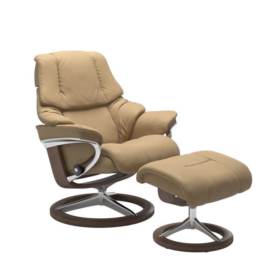 Reno Recliner - Signature Base - Paloma Sand - Walnut Wood