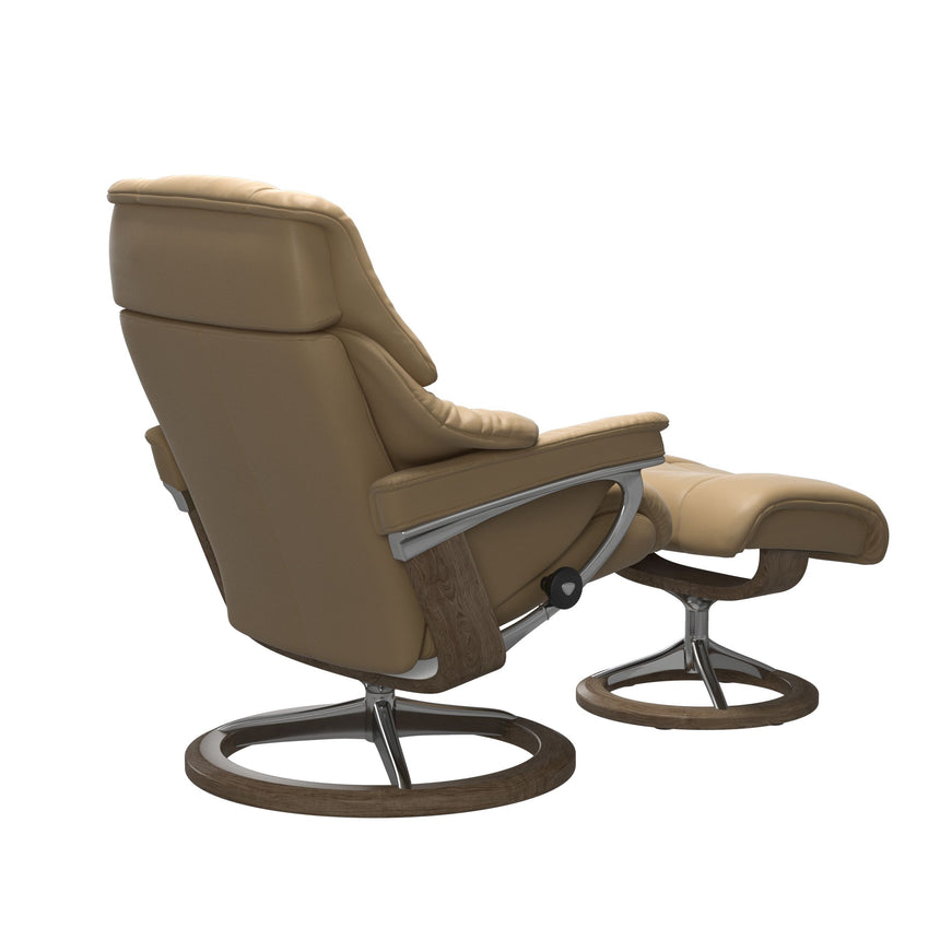 Reno Recliner - Signature Base - Paloma Sand - Smoked Oak Wood